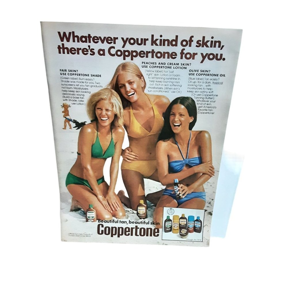 1976 Coppertone 3 Sexy Bikini Girls Original Ad Vintage epherma Mancave